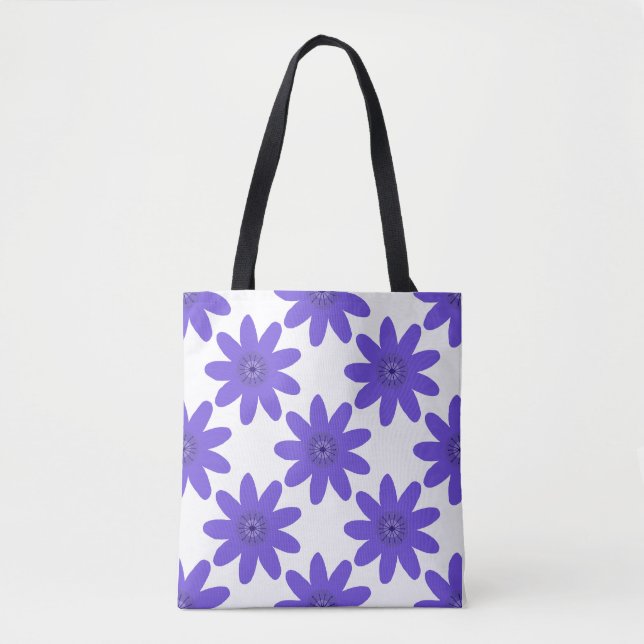 Tote Bag 'Harmonie Florale' Motif Violet Gras (Devant)