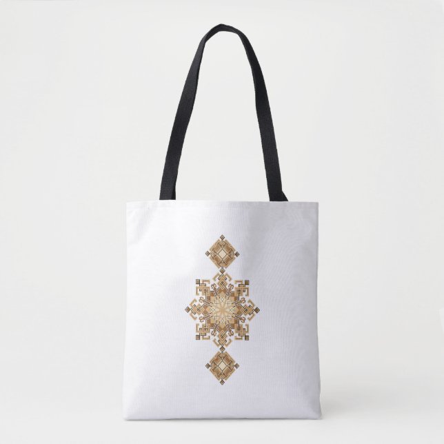 Tote Bag Harmonie Géométrique Dorée (Devant)