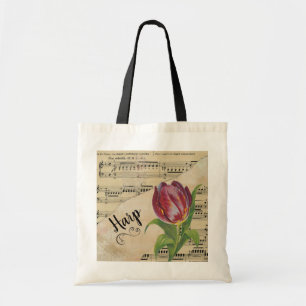 Tote Bag Harpe Elegant Tulip Partition Vintage
