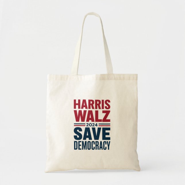 Tote Bag Harris Walz sauve la démocratie (Devant)
