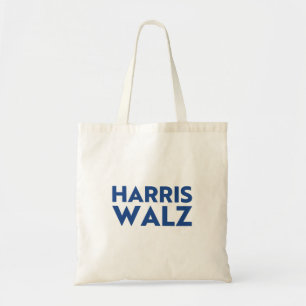 Tote Bag Harris Walz typographie bleue moderne