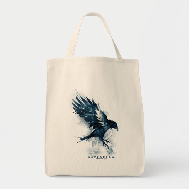 Tote Bag Harry Potter | Aquarelle RAVENCLAW™ Raven (Devant)
