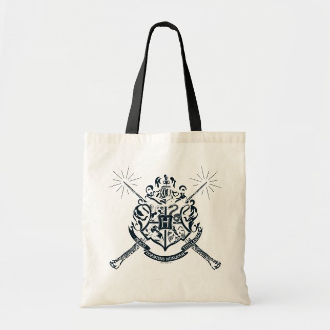 Tote Bag Harry Potter | Blason de Poudlard aux baguettes cr (Devant)