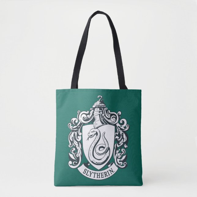 Tote Bag Harry Potter | Blason de Serpentard - Noir et Blan (Devant)