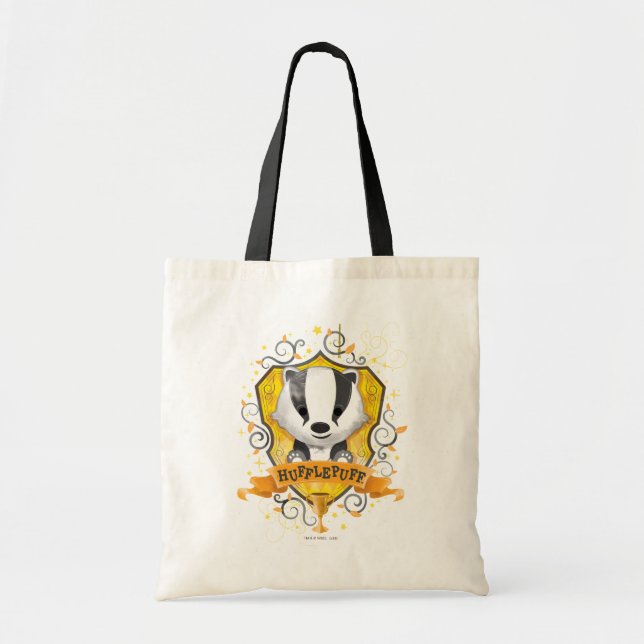 Tote Bag Harry Potter | Charme HUFFLEPUFF™ Crest (Devant)