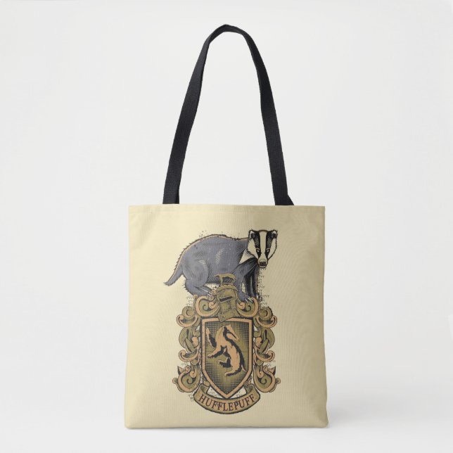 Tote Bag Harry Potter | Cimier de Hufflepuff avec Badger (Devant)