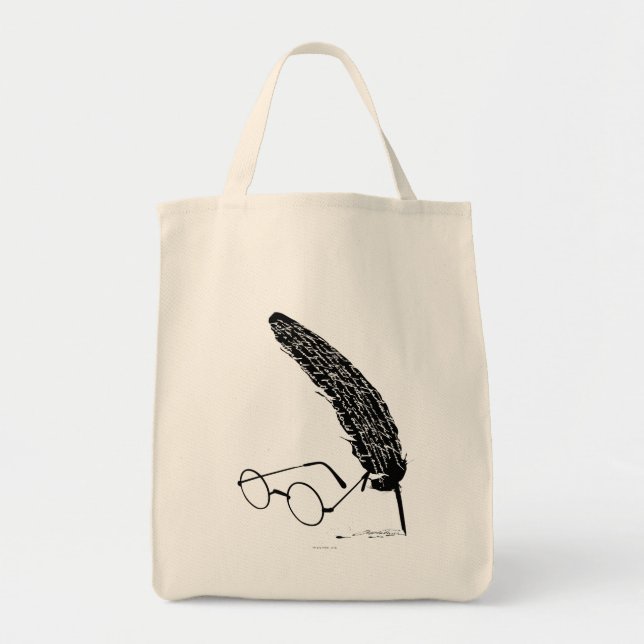Tote Bag Harry Potter | Glasses And Quill (Devant)