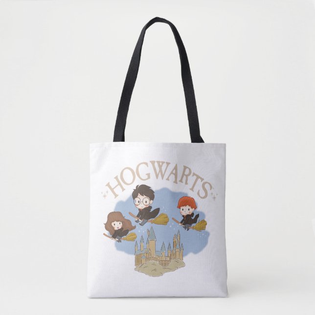 Tote Bag HARRY POTTER™, Hermione & Ron Fly Over HOGWARTS™ (Devant)