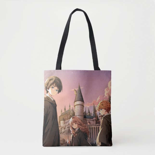 Tote Bag HARRY POTTER™ Hermione & Ron HOGWARTS™ Anime Scene (Devant)