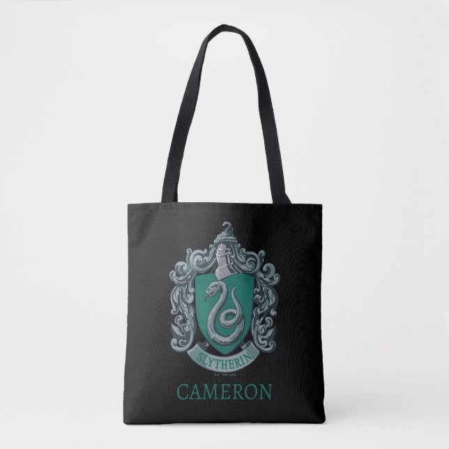 Tote Bag Harry Potter | Slytherin Crest Vert Grand Fourre-t (Devant)