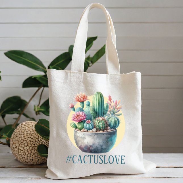 Tote Bag Hashtag Cactuslove (Créateur téléchargé)