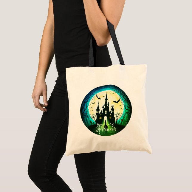 Tote Bag Hauné Château Happy Halloween Déplaisant (Devant (produit))