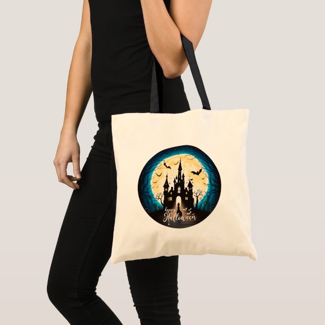 Tote Bag Hauné Château Happy Halloween Déplaisant (Devant (produit))