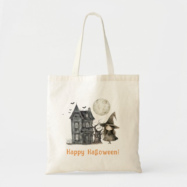 Tote Bag Hauné sorcière Éffrayante sorcière Halloween (Devant)