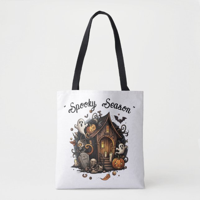 Tote Bag Hauned House Éffrayant Saison Essentials Fourre-to (Devant)