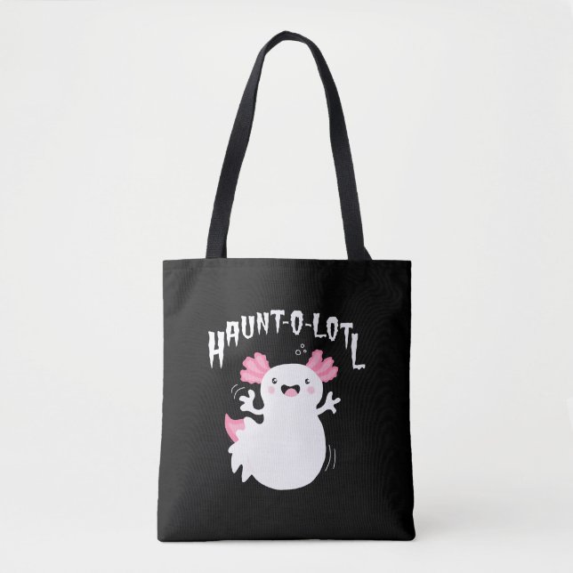 Tote Bag Haunt-O-Lotl Ghost Axolotl (Devant)