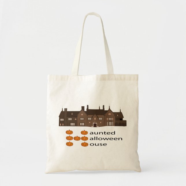 Tote Bag Haunted Haloween Citrouille de la maison (Devant)