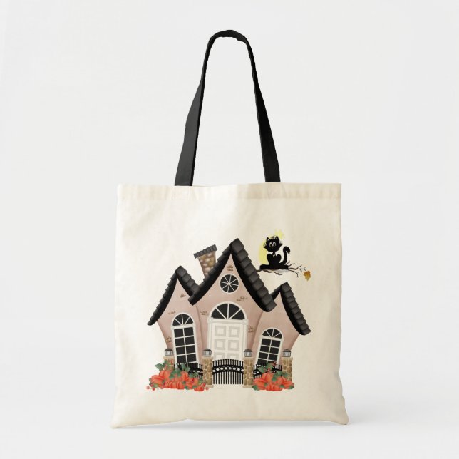 Tote Bag Haunted House Halloween (Devant)