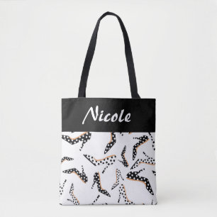 Tote Bag Haut talons noir et blanc