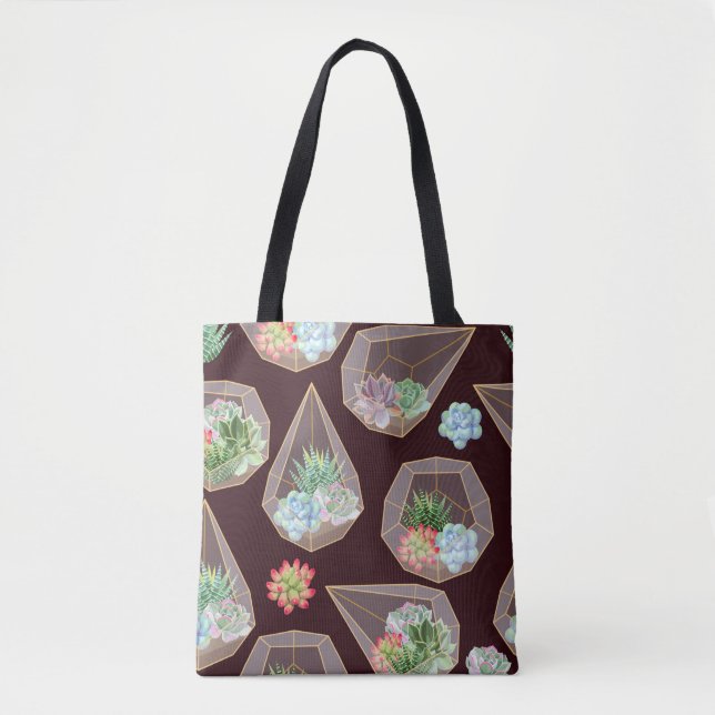 Tote Bag Haute précision succulent et cactus sans couture m (Devant)