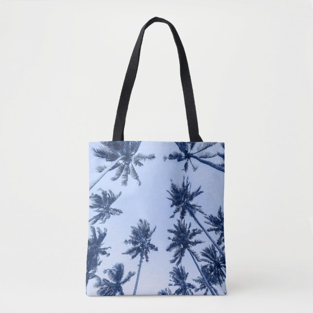 Tote Bag Hauts palmiers, ciel bleu clair. (Devant)