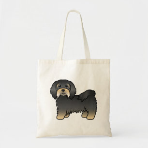 Tote Bag Havanais noir et feu, chien de dessin animé mignon