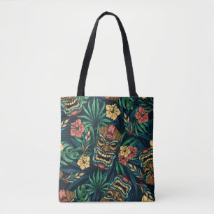 Tote Bag Hawaï Tiki Masque Motif tropical