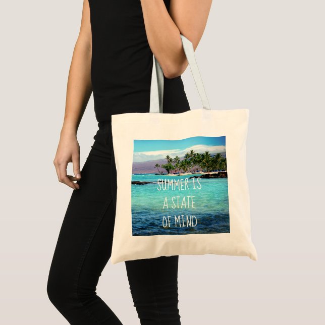 Tote Bag Hawaii Ocean Palm Trees Summer est un état d'espri (Devant (produit))