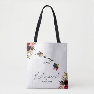 Tote Bag Hawaii State Destination Russe Mariage Monogramme