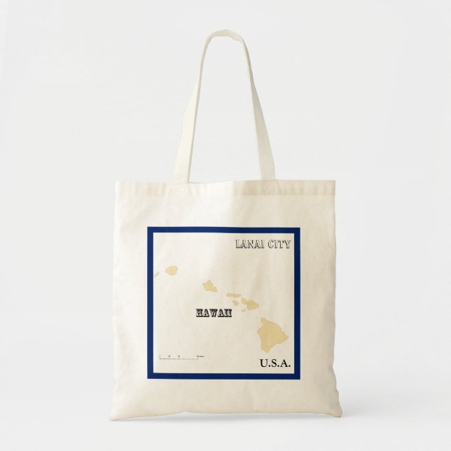 Tote Bag - Hawaii State Map with City (Devant)