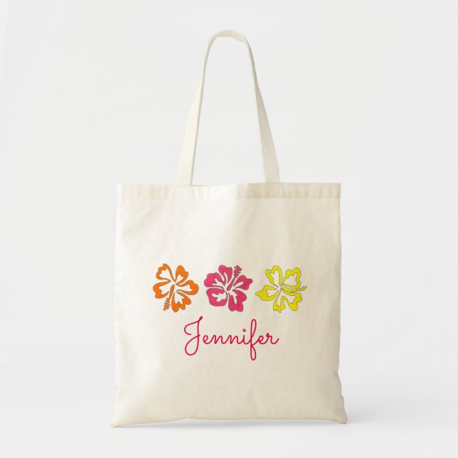Tote Bag Hawaii Tropical Hawaiian Hibiscus Fleurs Florales (Devant)