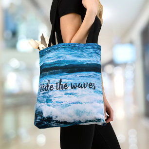 Tote Bag Hawaii Turquoise Ocean Photo Ride the Waves Citati