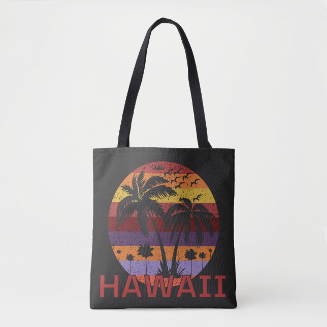 Tote Bag Hawaii Vintage Palm Trees Voyage (Devant)