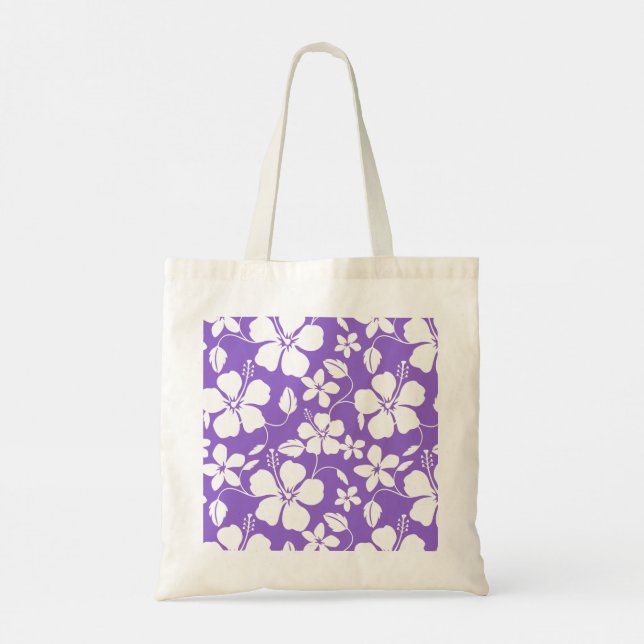 TOTE BAG HAWAIIAN HULA (HIBISCUS) LUMIÈRE PURPLE (Dos)