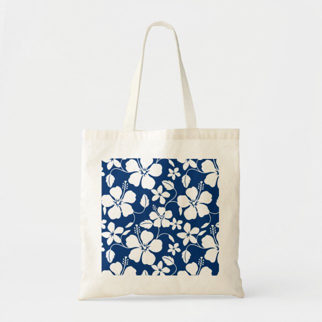 TOTE BAG HAWAIIAN HULA (HIBISCUS) NAVY (Devant)