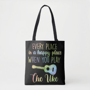 Tote Bag Hawaiian Ukulele Uke Heureux Quand Vous Jouez Au U