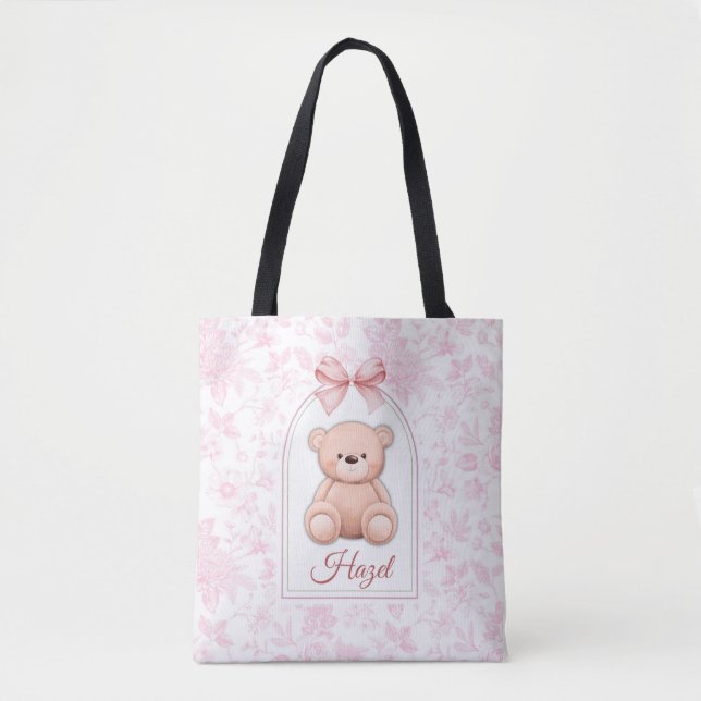 Tote Bag Hazel | Conception personnalisée d'ours en peluche (Devant)