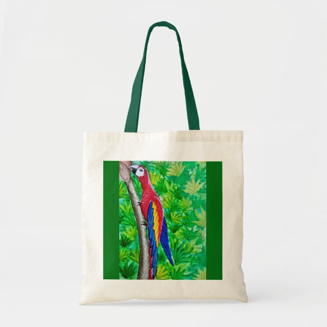 Tote Bag Hé, il y a une Macaw écarlate dans cet arbre ! (Devant)