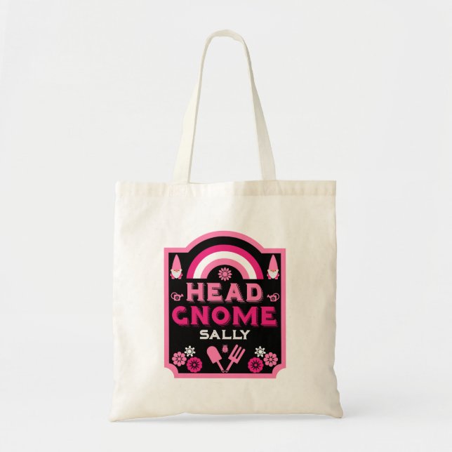 Tote Bag Head Garden Gnome Gardener (Devant)