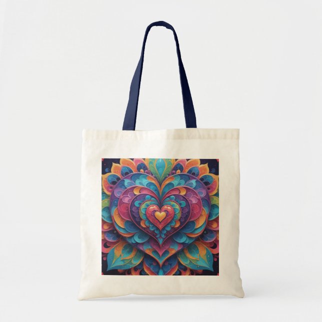 Tote Bag Heart Mandala (Devant)