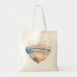 Tote Bag Heart Ocean Beach