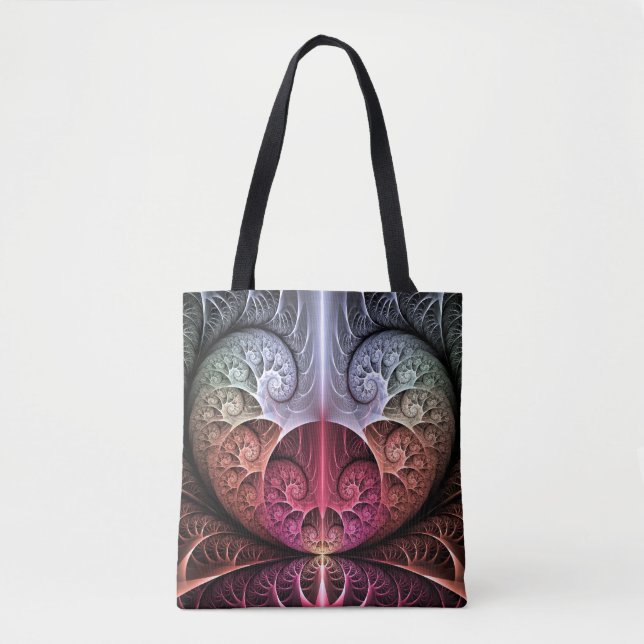 Tote Bag Heartbeat, Abstrait surreal Imaginaire Fractal Art (Devant)