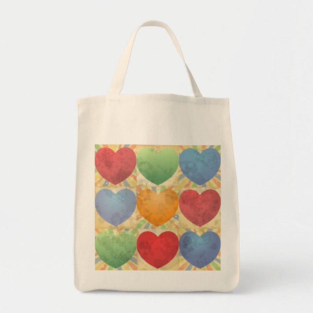 Tote Bag Hearts background (Devant)