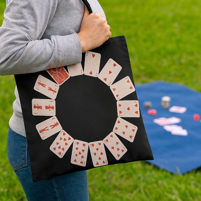 Tote Bag Hearts Playing Cards Circle (Créateur téléchargé)