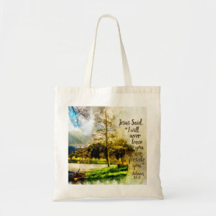 Tote Bag Hébreux 13:5 Je ne vous quitterai jamais ni ne vou