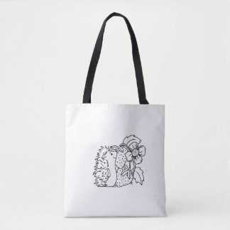 Tote Bag Hedgehog and Strawberries