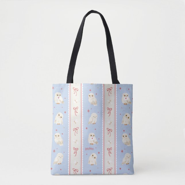 Tote Bag Hedwig Chouette Postale Rayure Motif (Devant)
