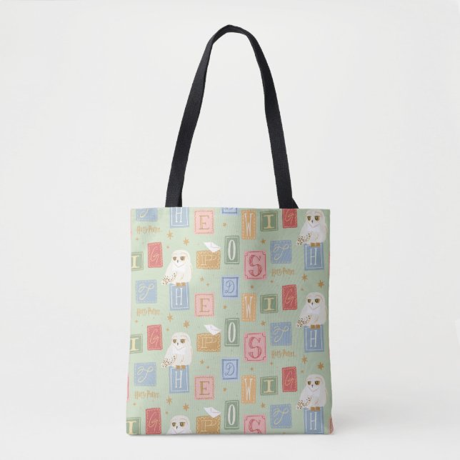 Tote Bag Hedwig Post Letter Block Pattern (Devant)