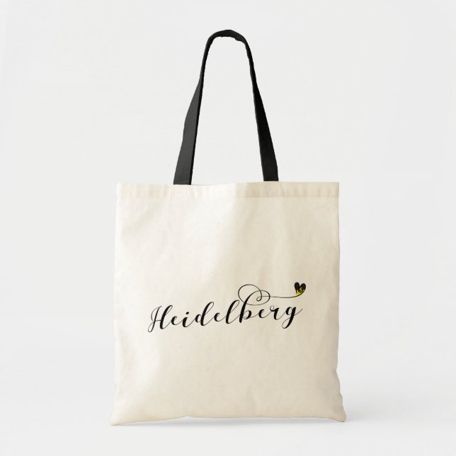 Tote Bag Heidelberg Flag Heart, Bade-Wurtemberg (Devant)