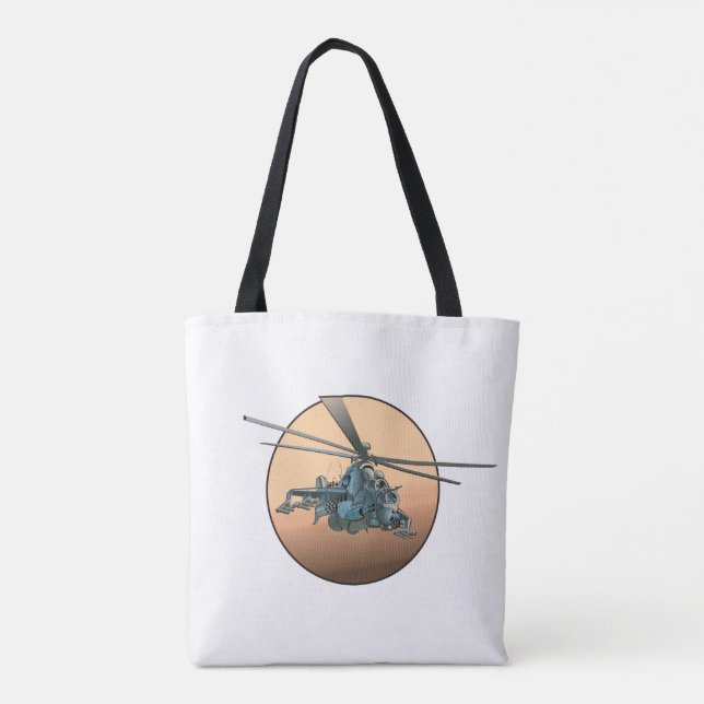 Tote Bag Hélicoptère de dessin (Dos)